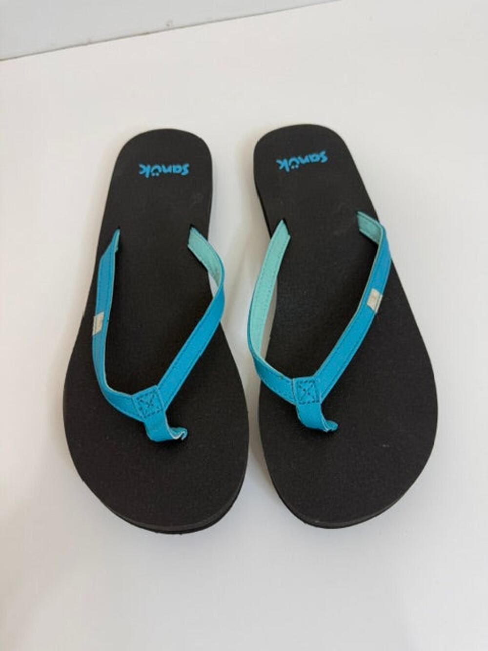 Sanük Women’s Flip Flops – Black & Blue Sz9 NWOT